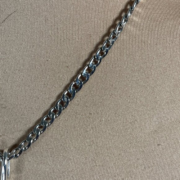 Vintage Premier Pendant Silver Toned Chain Link Modern - Picture 3 of 4